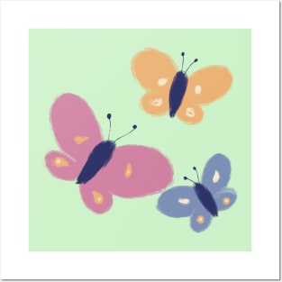 Three butterflies Posters and Art